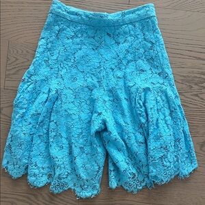 CHANEL Turquoise Lace Women Shorts
